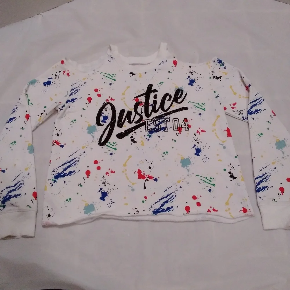 Justice Active Size 12 Paint Splatter Crop